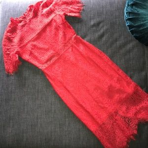 Lulu's Red Lace Dress